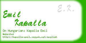 emil kapalla business card